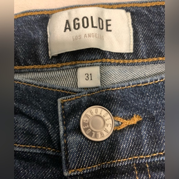 Agolde Nico High Rise Slim Boot size 31 Flare Dark Wash Button Fly NWT - Picture 11 of 16